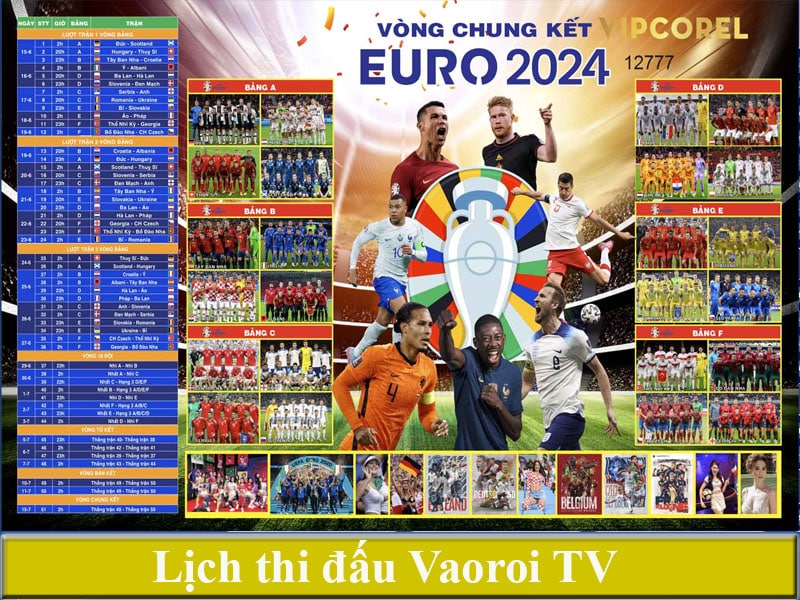 xem lịch thi đấu Euro 2024 mới nhất